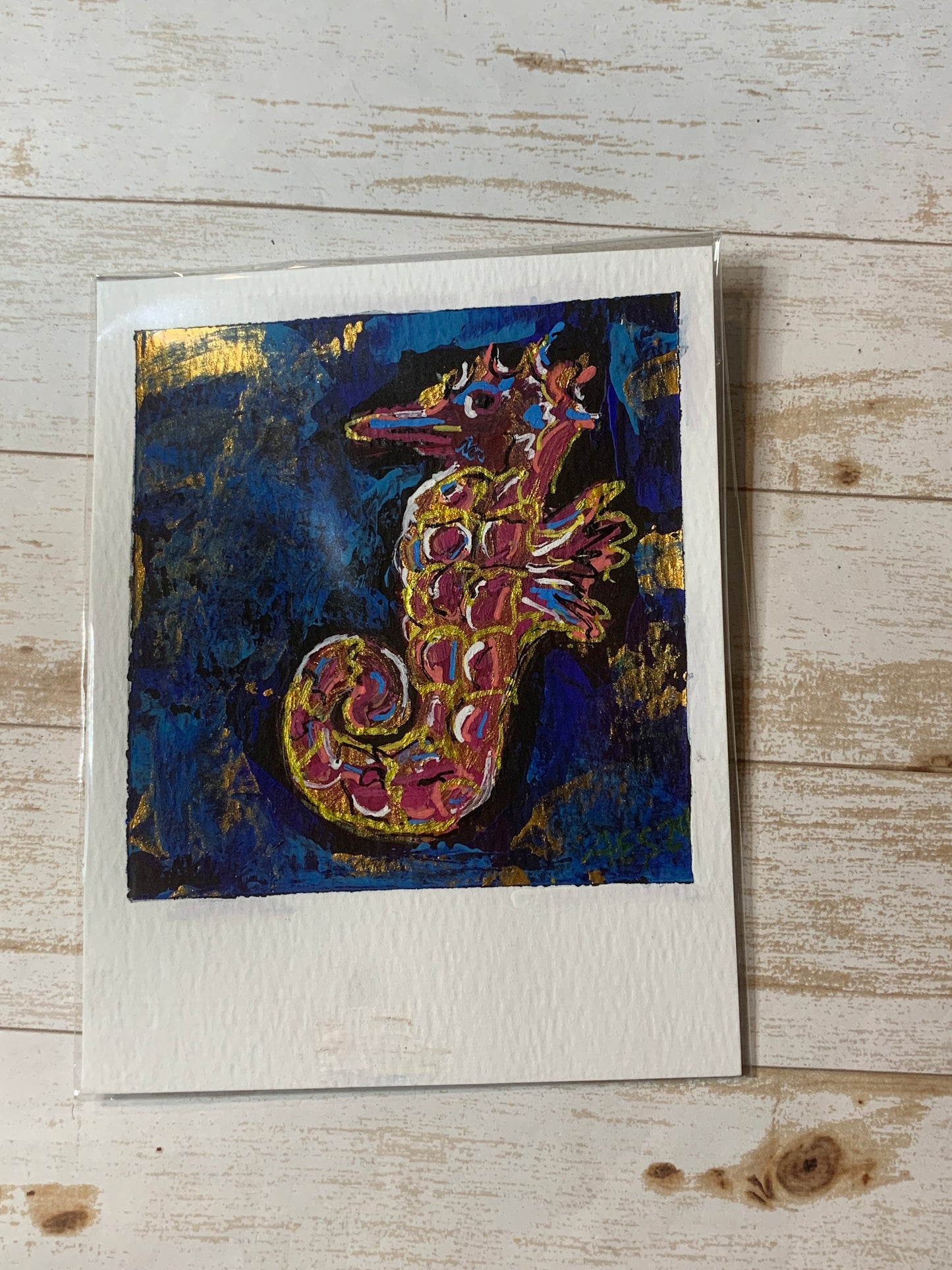 Abstract seahorse painting