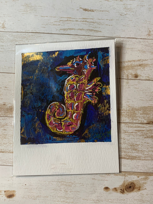 Abstract seahorse painting